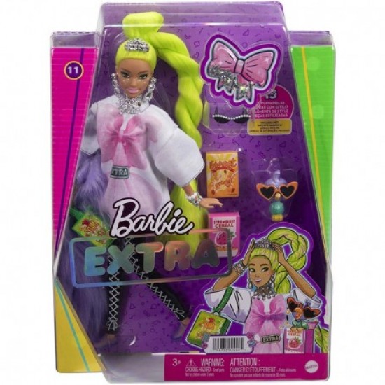 Hdj44 barbie extra con capelli fluo