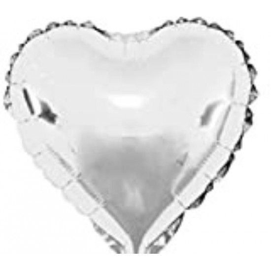1057601 palloncino foil standard cuore 43 cm argento metallico