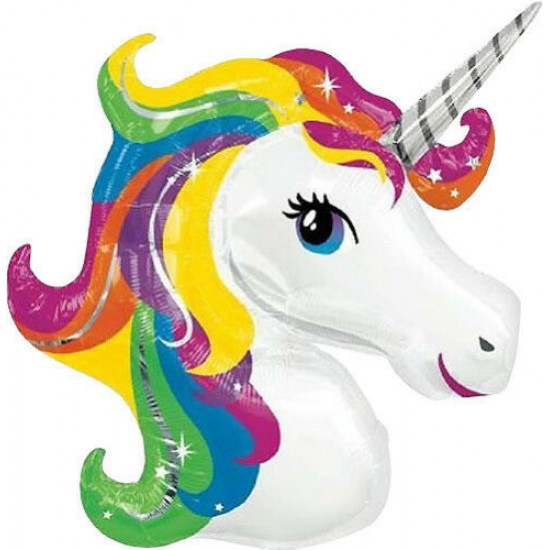 3129901 palloncino foil supershape unicorno arcobaleno 83x73 cm