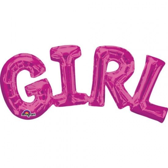 3309701 palloncino foil supershape frase girl rosa 55x25 cm