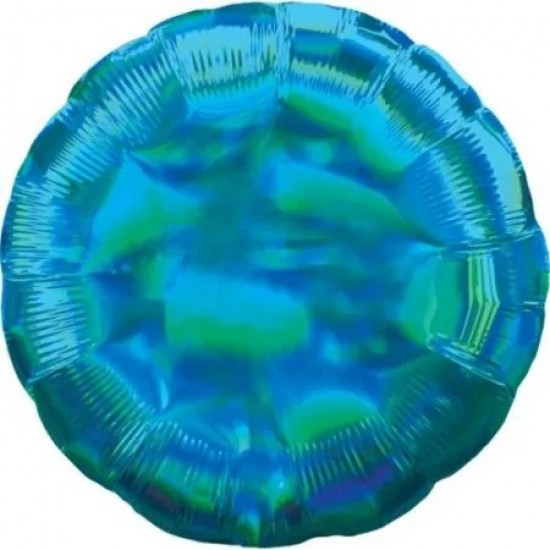 3925601 palloncino foil rotondo blu olografico