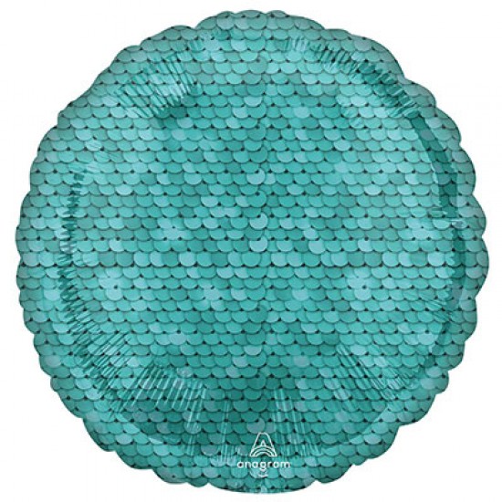 4219501 palloncino foil standard tondo paillettes blu oceano