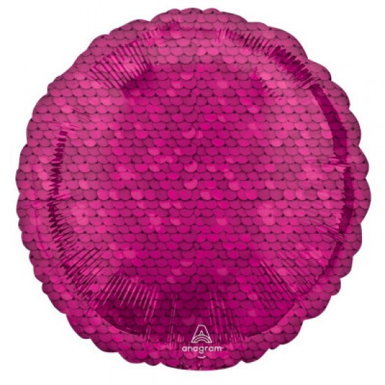 4219801 palloncino foil standard tondo paillettes rosa brillante