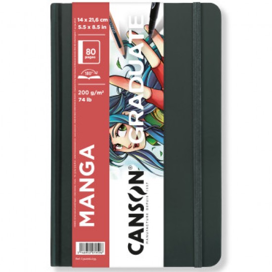C31200l035 carta disegno grana liscia 200 gr. a5 sketchbook 40 fogli manga canson