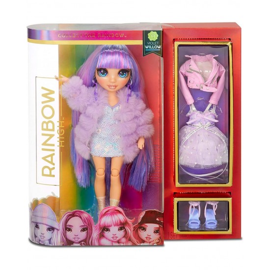 Mg-569602 rainbow high violet fashion doll