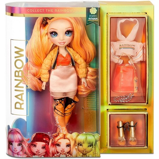 Mg-569640 rainbow high poppy  rowan fashion doll