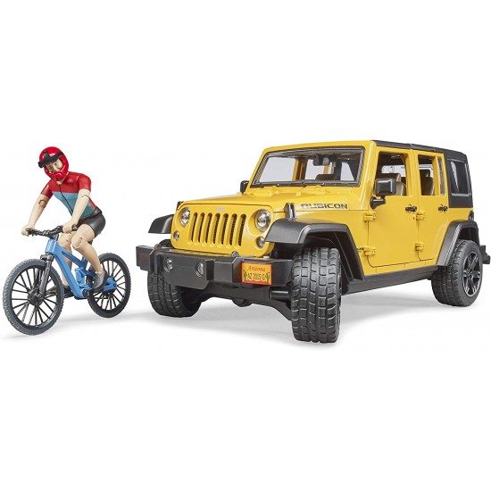 02543  jeep wrangler rubicon unlimited con mountain bike e ciclista