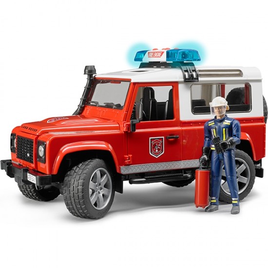 02596  land rover defender station wagon pompieri, luci e suono e pompiere