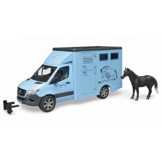 02674 bruder mb sprinter trasportatore di animali co un cavallo