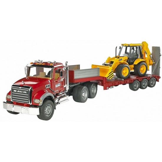 02813  mack camion articolato con jcb cx escavatore