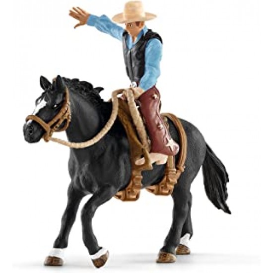 41416 sch cavallo da rodeo con cowboy