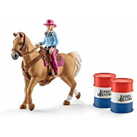 41417 sch cavallo da rodeo con cowgirl
