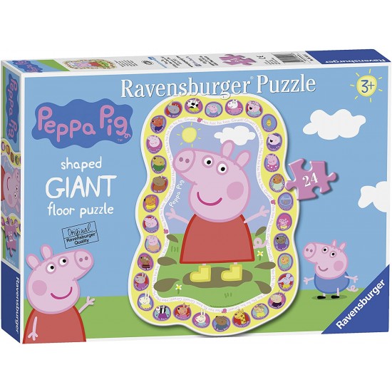 05545 puzzle 24 pz giganti da pavimento peppa pig shaped
