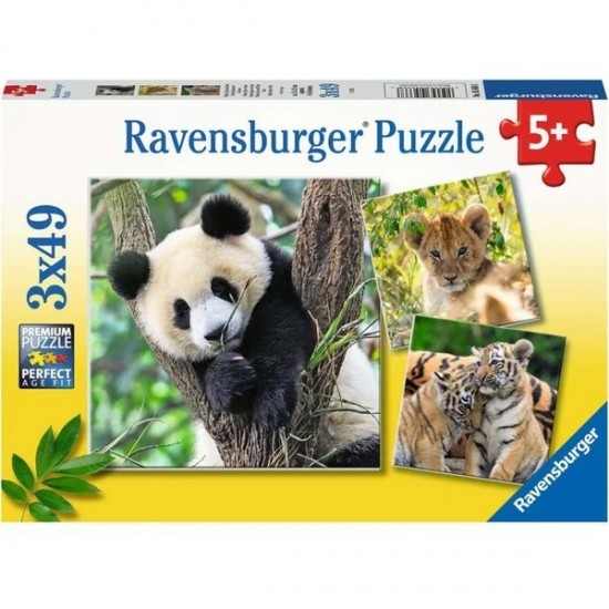 05566 puzzle 3x49 pz panda tigre e leone