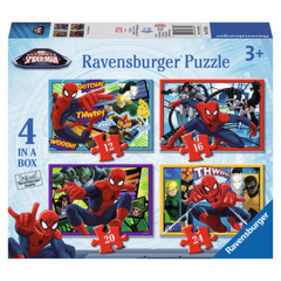 07363 puzzle 4 in a box ultimate spiderman