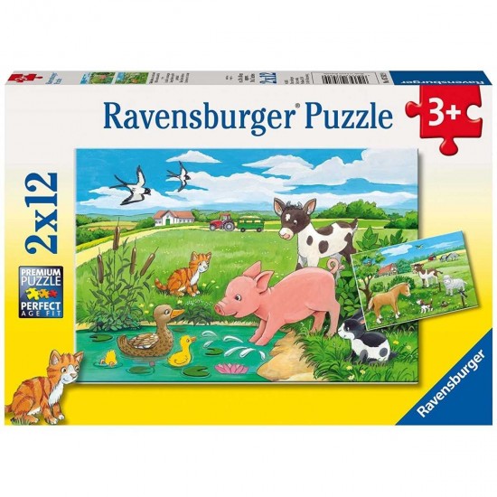 07582 puzzle 2x12 pz cuccioli di campagna