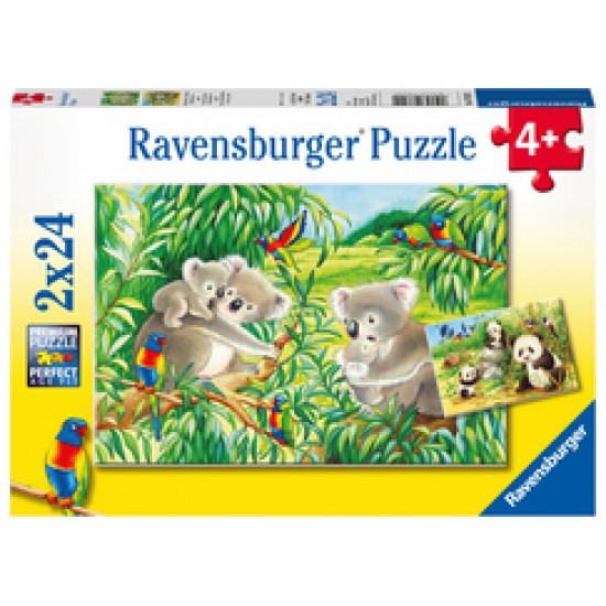 07820 puzzle 2x24 pz dolci koala e panda