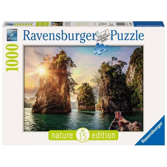 13968 puzzle 1000 pz foto paesaggi rocce di cheow lan, thailandia