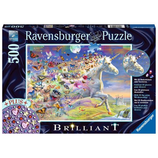 15046 puzzle 500 pz unicorno e le sue farfalle