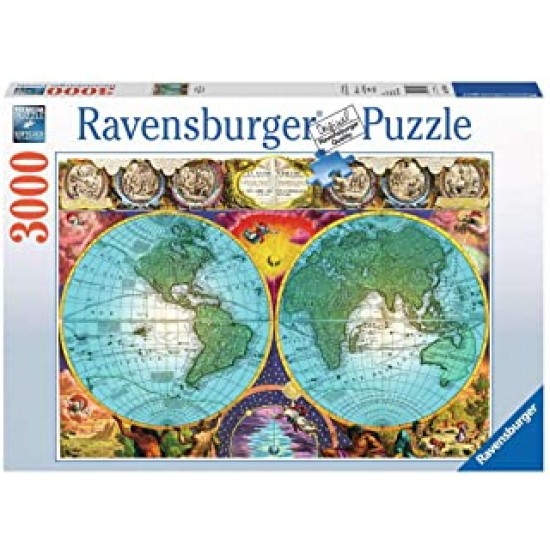 17074 puzzle 3000 pz antico mappamondo