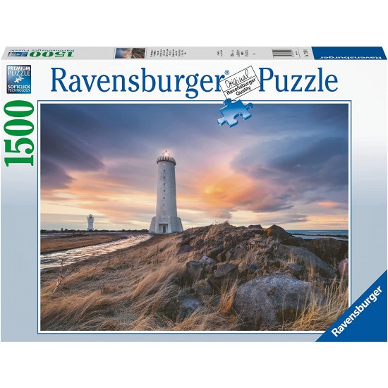 17106 puzzle 1500 pz cielo magico sopra il faro akranes, islanda