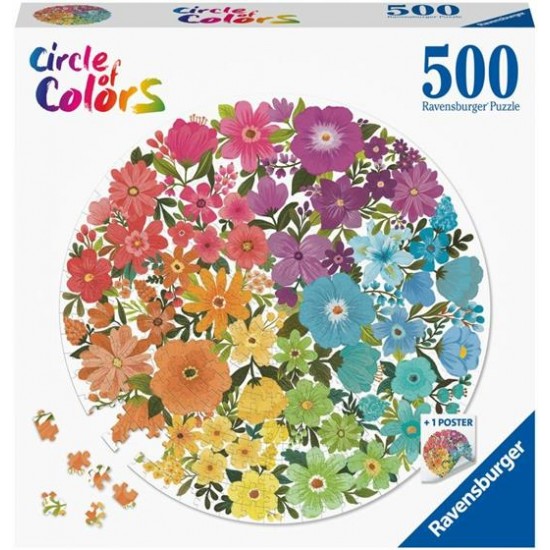 17167 puzzle 500 pz round fiori