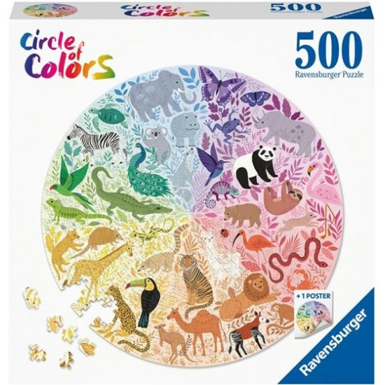 17172 puzzle 500 pz round animali