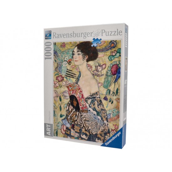 17634 puzzle 1000 pz klimt dama con ventaglio