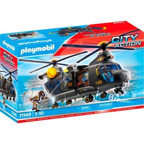 71149 playmobil elicottero jumbo delle forze dell'ordine