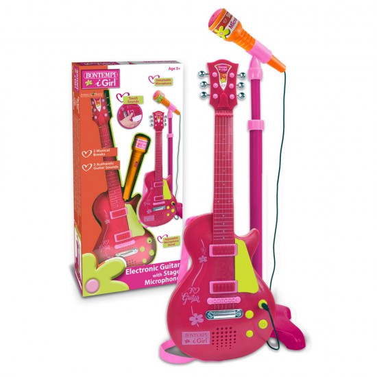 245872 chitarra rock rosa con microfono