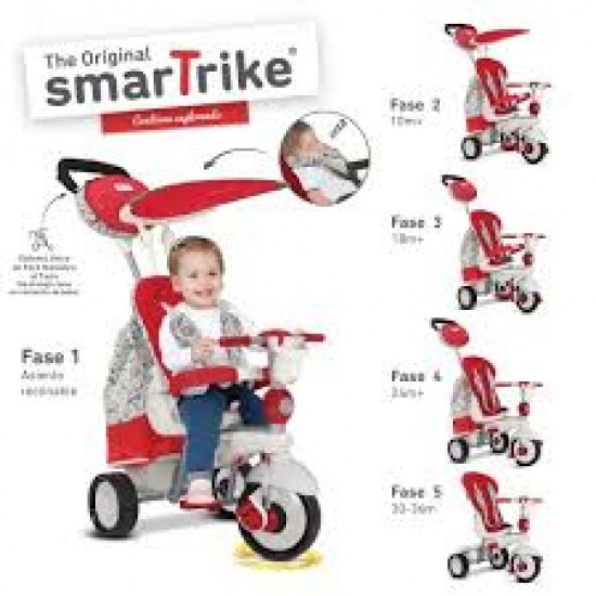Pos200104 smart trike dazzle triciclo rosso e bianco