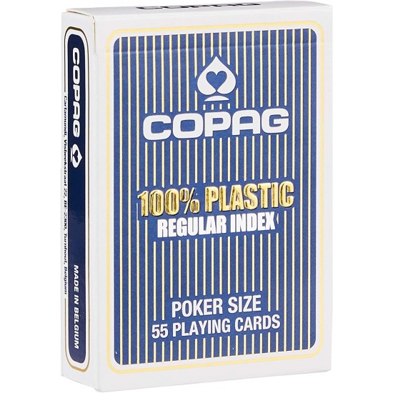 Carte poker 100% plastificate blu