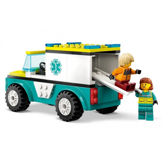60403 lego city great vehicles ambulanza e snowboarder