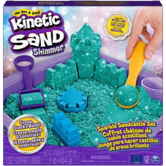 6061828 kinetic sand playset castello di sabbia shimmer verde