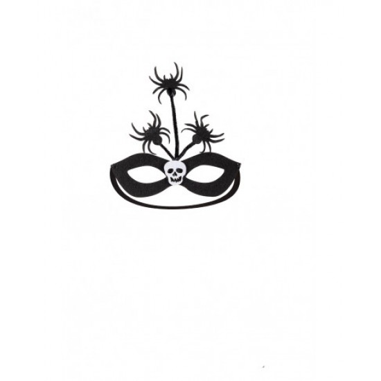 01952 maschera nera in feltro con teschio