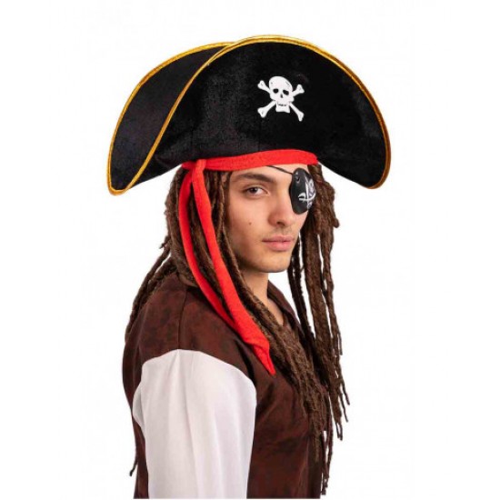 03914 cappello pirata in vellutino