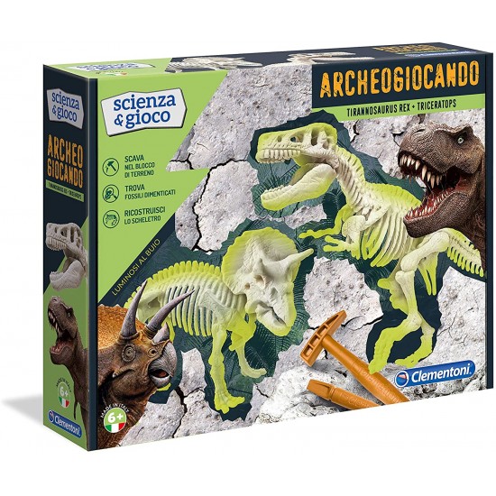 13984 archeogiocando t rex & triceratopo