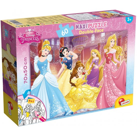 48250 puzzle 60 pz. maxi princess double face