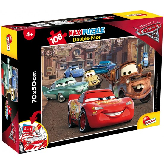 63963 puzzle 108 pz. maxi cars 3 double face