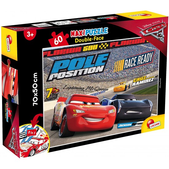 64007 puzzle 60 pz. maxi cars 3 double face