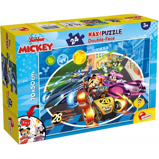 74099 puzzle 24 pz. maxi mickey double face
