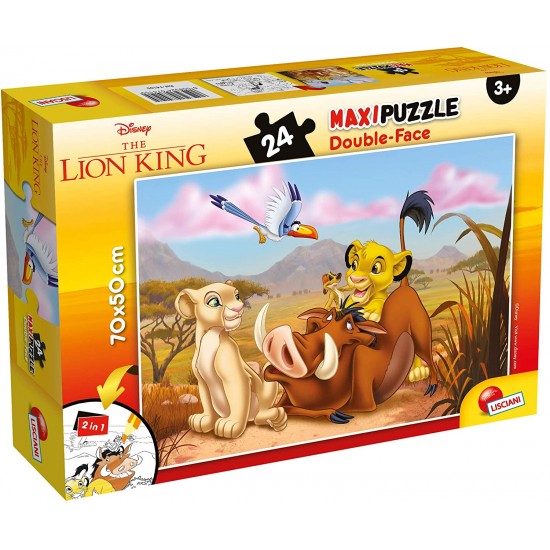 74105 puzzle 24 pz. maxi re leone double face