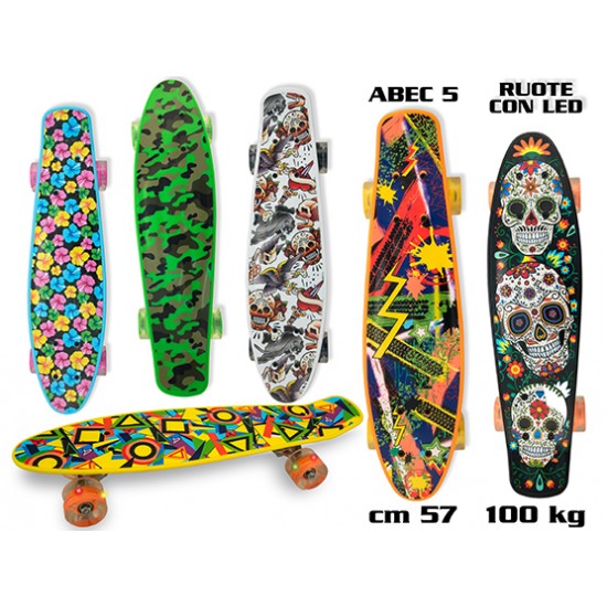 51749 skateboard ruote led multi abec 5