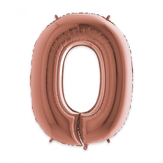 42340 palloncino mylar numero 0 cm.102 (40") rose gold