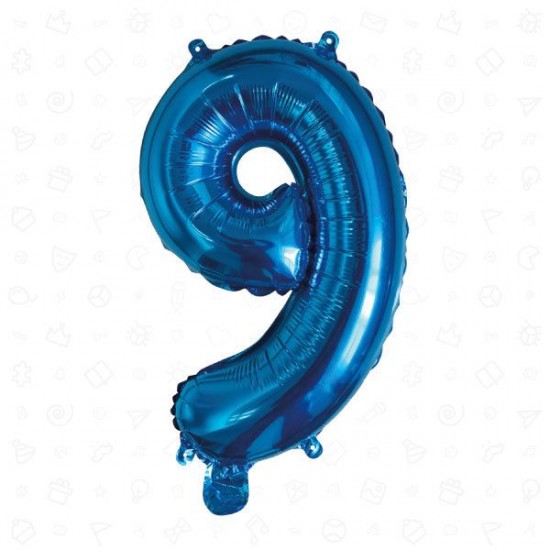 42409 palloncino mylar numero 9 cm.102 (40") blu