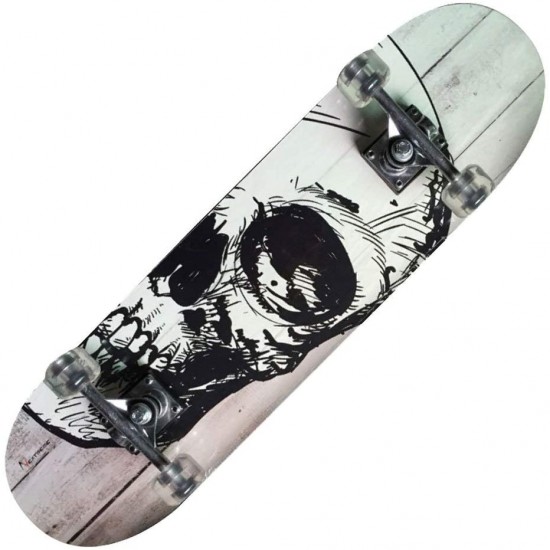 Grg-015 skateboard tribe pro white skull