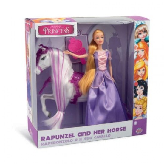 Gg03023 principessa rapunzel con cavallo