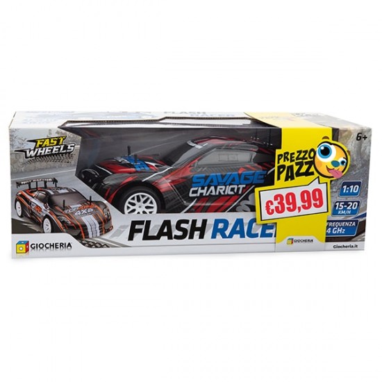 Ggi190327 fast wheels r/c auto rc 1:10 20 kmh flash racer con pacco batteria