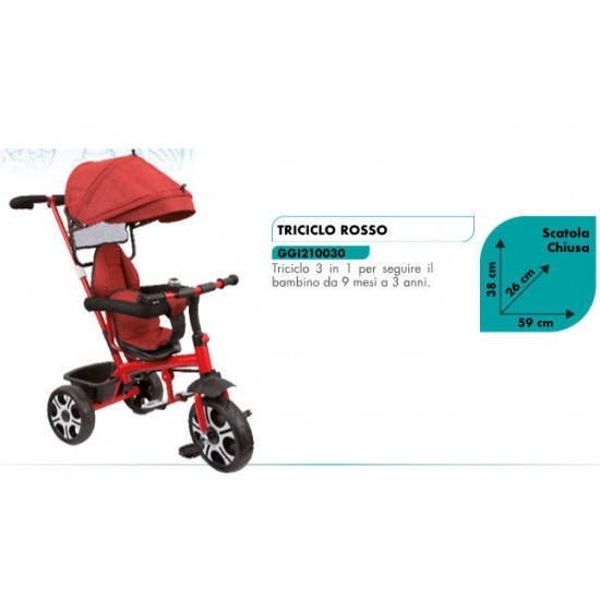 Ggi210030 gio baby triciclo rosso