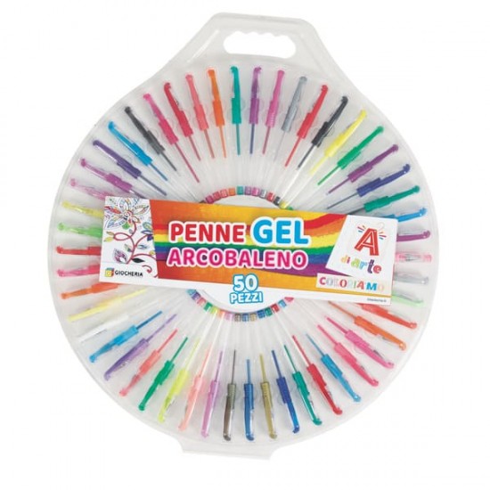 Ggi210045 a di arte penne gel arcobaleno 50 pezzi